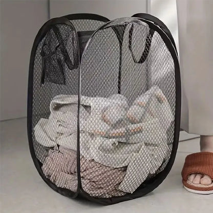 Cesta de lavandería plegable de malla, cesto para la colada, cesta de almacenamiento de ropa sucia plegable, cesta de almacenamiento de gran capacidad.
