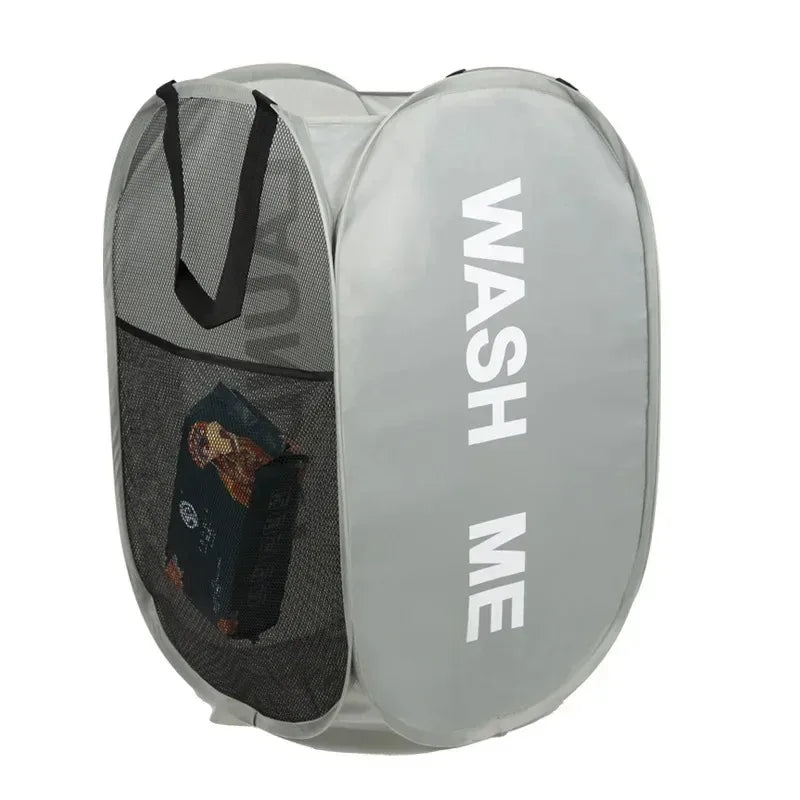 Cesta de lavandería plegable de malla, cesto para la colada, cesta de almacenamiento de ropa sucia plegable, cesta de almacenamiento de gran capacidad.