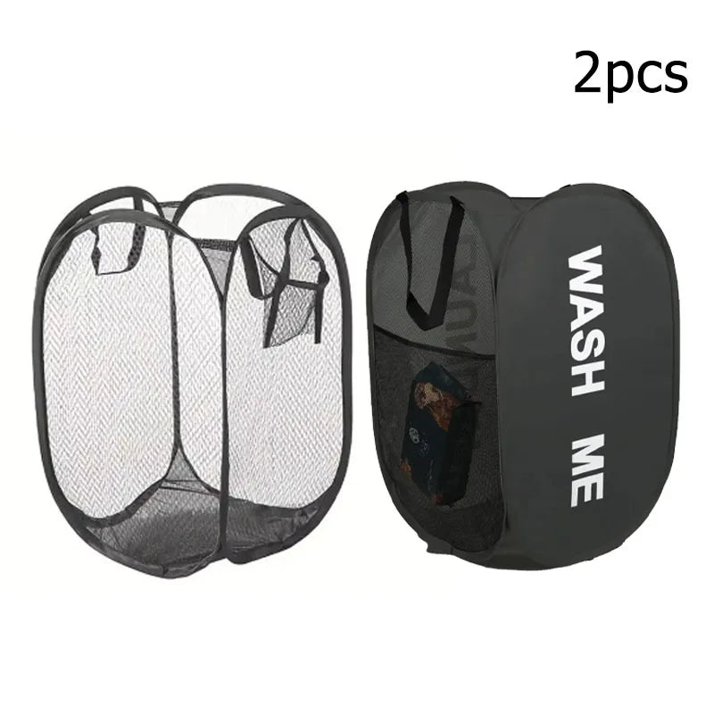 Cesta de lavandería plegable de malla, cesto para la colada, cesta de almacenamiento de ropa sucia plegable, cesta de almacenamiento de gran capacidad.