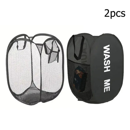 Cesta de lavandería plegable de malla, cesto para la colada, cesta de almacenamiento de ropa sucia plegable, cesta de almacenamiento de gran capacidad.